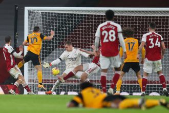 Match entre Wolverhamtpon et Arsenal Match de Premier Legue Anglaise